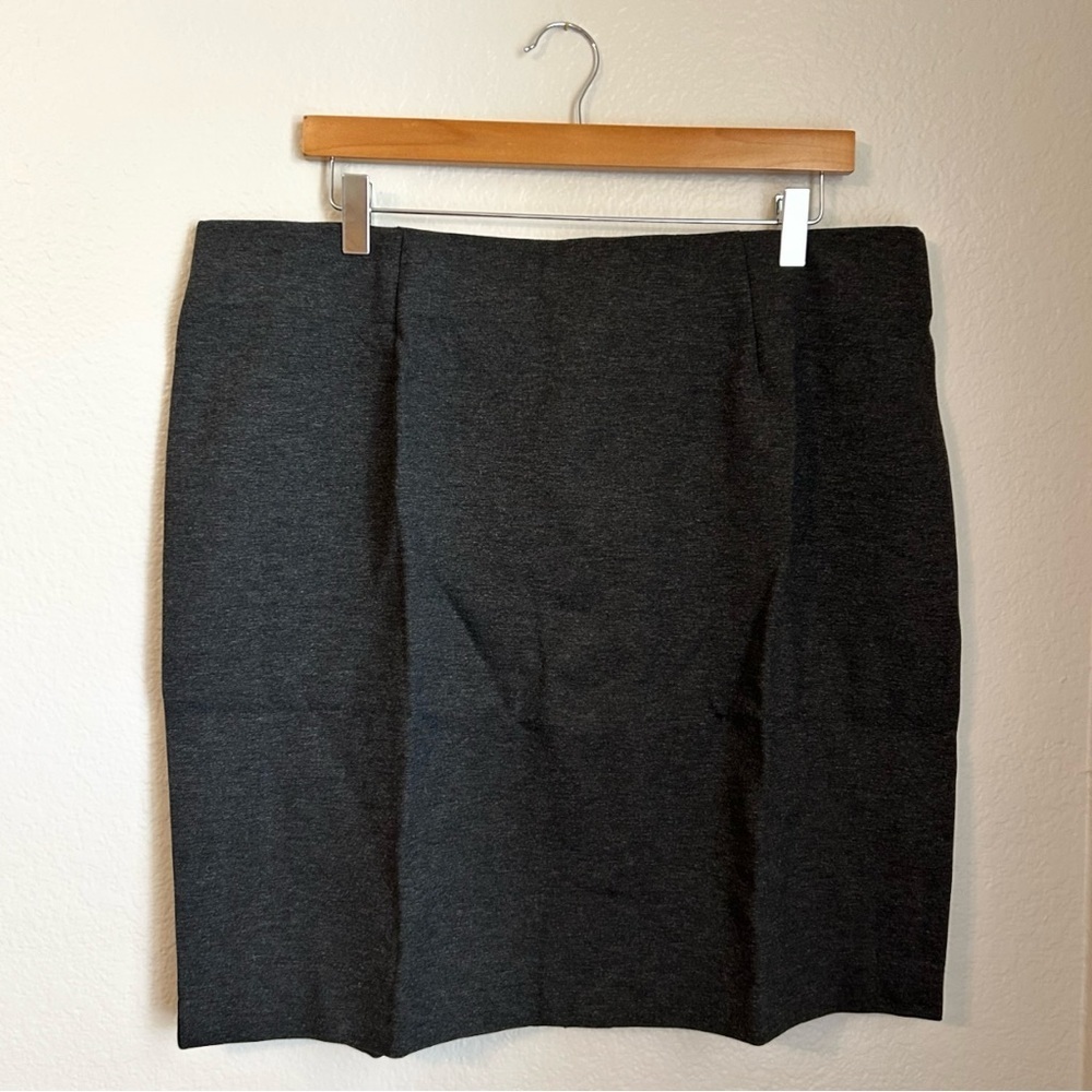 NWT J.Jill Ponte Knit Pencil Midi Skirt Dark Charcoal XL Petite Work Career